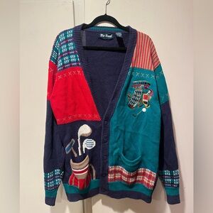 Par Four Gold Knitted Cardigan XL